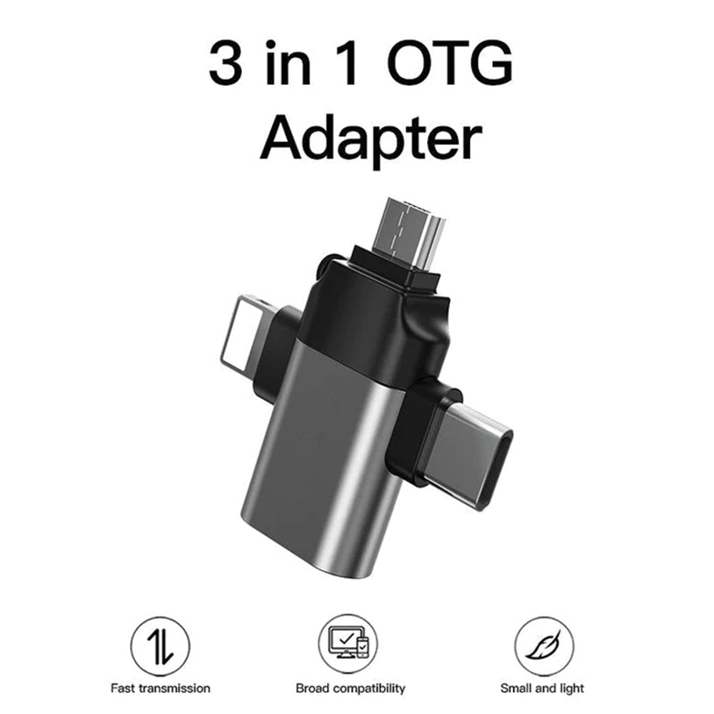 Adaptateur hub USB-A 3.0 OTG avec USB-C Lightning Micro USB Adaptateur hub USB-A 3.0 OTG avec USB-C Lightning Micro USB